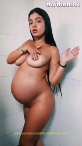 Marta Maria Santos - Naked Pregnant Shower Full Video Onlyfans