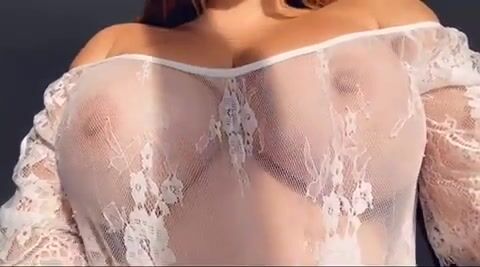 Anastasia Kvitko White See Through  Shirt