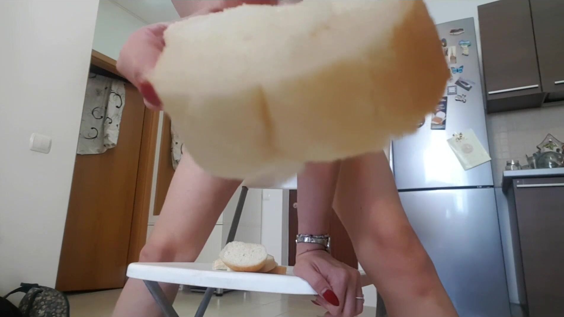 Erotic Tanya farts on bread