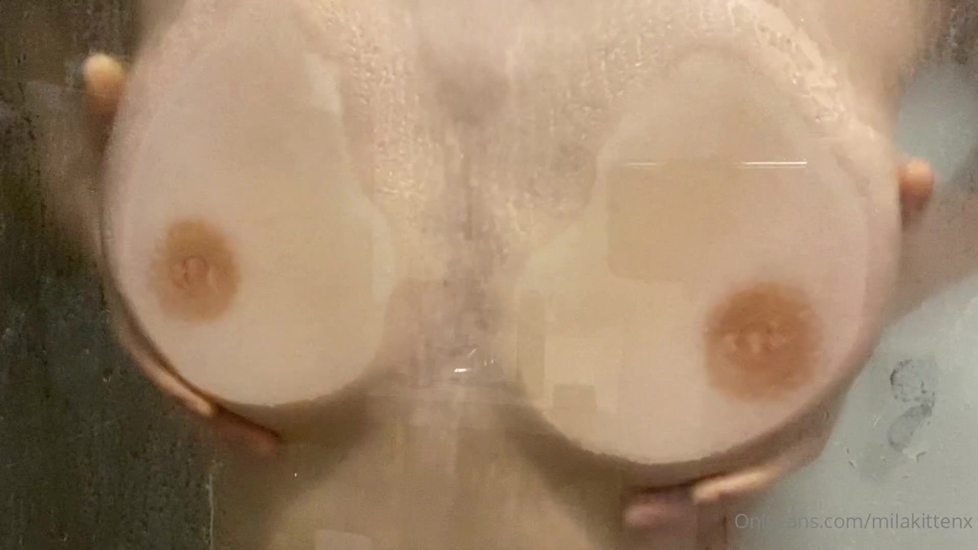 Mila sobolov (milakittenx) boobs squeezing shower