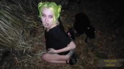 ForestWhore - Finding & swallowing cum from random used condoms