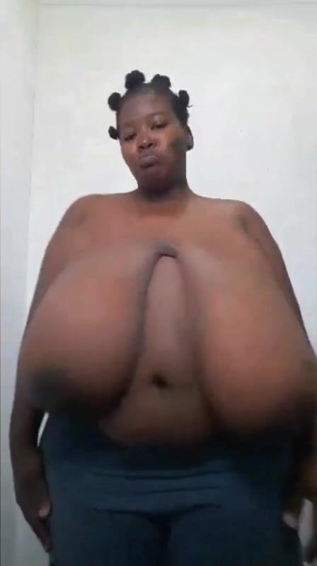 Huge African Titty bbw playing with tits